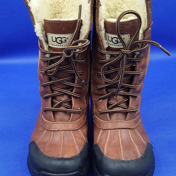 UGG Australia S/N 5209 Women’s 5 Brown Suede Sheepskin Lace Up Snow Boot - Picture 3 of 11